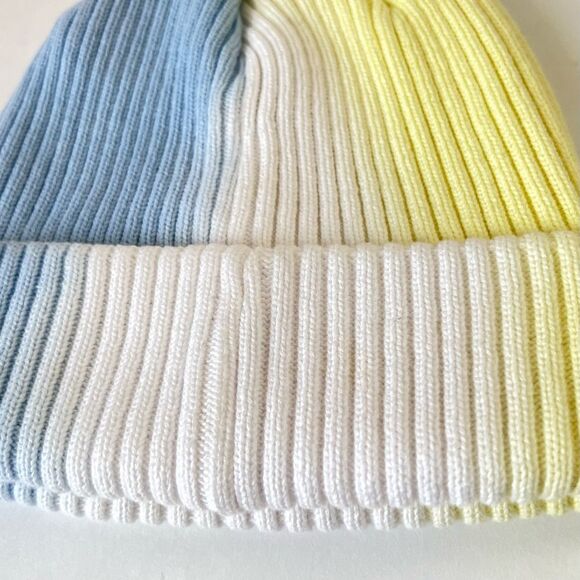 adidas Blue & Yellow Ombré Wash Beanie Knit Hat OSFA - Picture 7 of 11